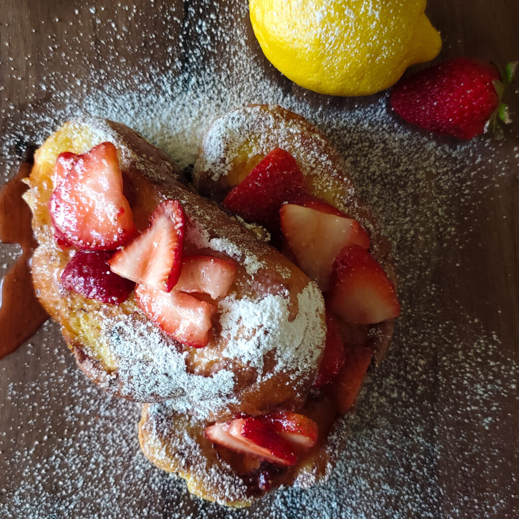 Custard French Toast with Strawberry Lemon Glaze Southern & Modern