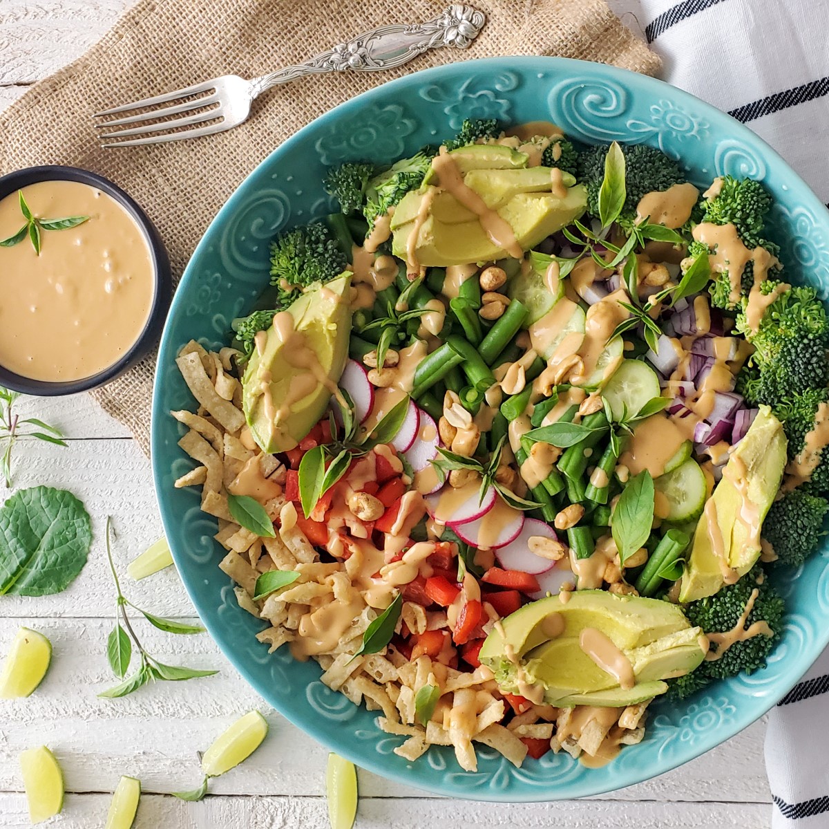 Thai Salad with Peanut Dressing - Southern & Modern