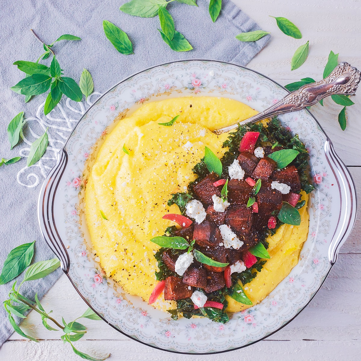 Cheesy Polenta Recipe with Roasted Beets Southern & Modern
